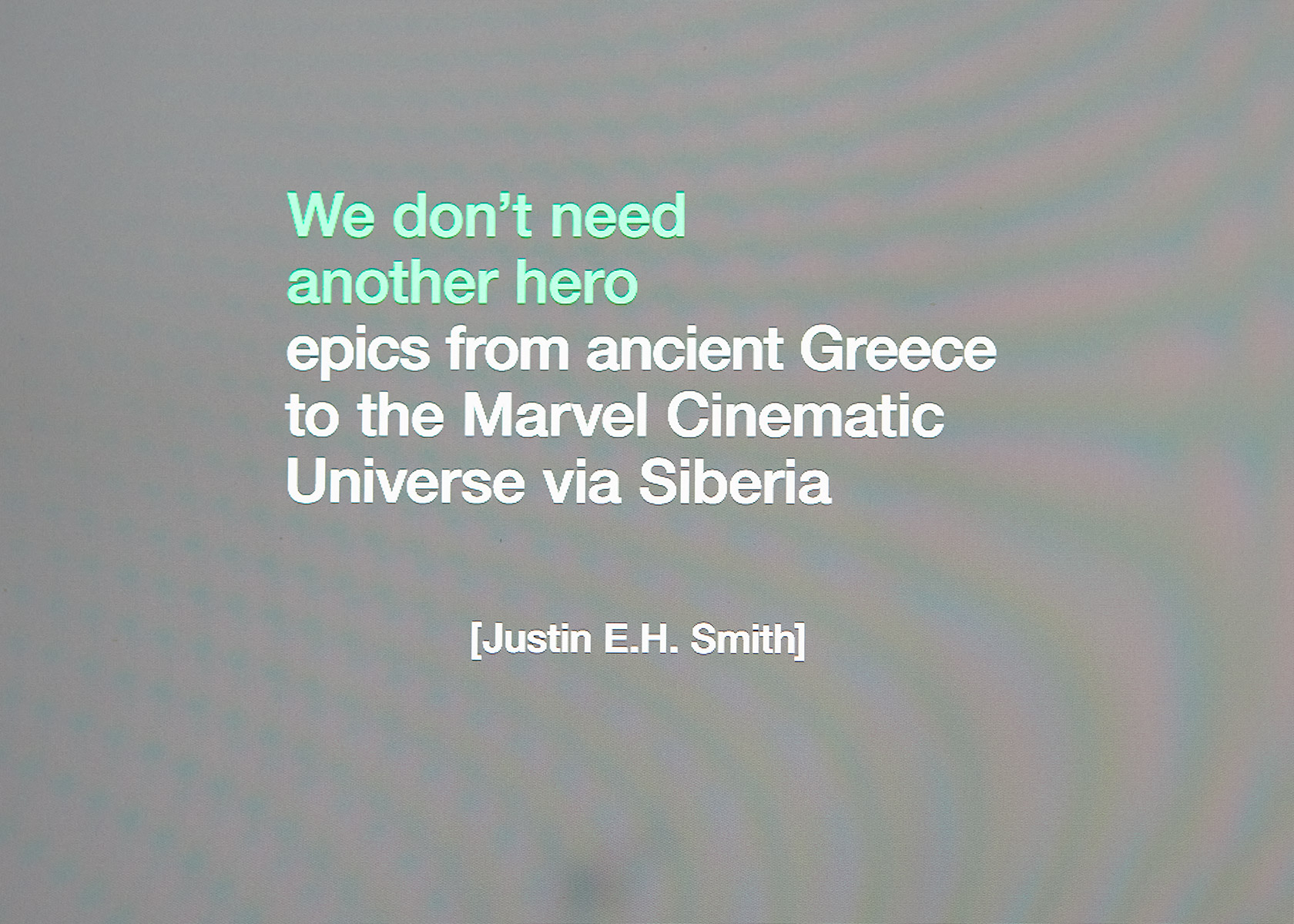 Headline Justin EH Smith