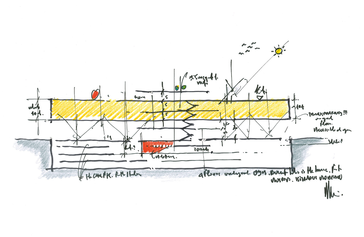 Istanbul Modern Renzo Piano Sketch